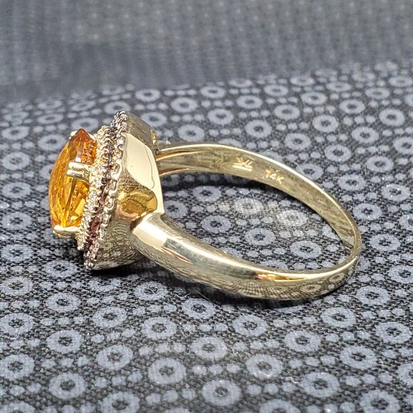 Le Vian 14k Honey Gold 2.75 cttw Citrine & Diamond Ring 7.3g. Size 12 - Picture 3 of 16